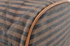 Authentic FENDI Pequin Drawstring Shoulder Bag PVC Leather Brown Junk 3682I