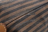 Authentic FENDI Pequin Drawstring Shoulder Bag PVC Leather Brown Junk 3682I