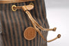 Authentic FENDI Pequin Drawstring Shoulder Bag PVC Leather Brown Junk 3682I