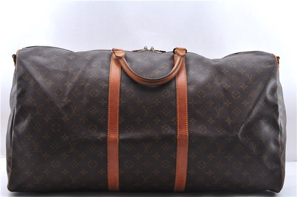 Auth Louis Vuitton Monogram Keepall Bandouliere 60 Boston Bag M41412 LV 3687E