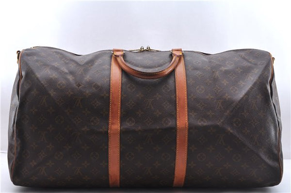 Auth Louis Vuitton Monogram Keepall Bandouliere 60 Boston Bag M41412 LV 3687E
