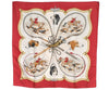 Authentic HERMES Carre 90 Scarf "LE LAISSER COURRE" Silk Bordeaux Red 3688I