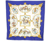 Authentic HERMES Carre 90 Scarf "LES CHEVAUX DES MOGHOLS" Silk Blue 3689I