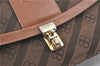 Authentic BALENCIAGA BB Monogram Shoulder Cross Bag Canvas Leather Brown 3691C