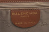 Authentic BALENCIAGA BB Monogram Shoulder Cross Bag Canvas Leather Brown 3691C