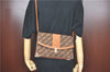 Authentic BALENCIAGA BB Monogram Shoulder Cross Bag Canvas Leather Brown 3691C