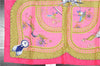 Authentic HERMES Carre 90 Scarf "VOITURES PANIERS" Silk Pink 3691F