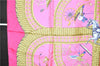 Authentic HERMES Carre 90 Scarf "VOITURES PANIERS" Silk Pink 3691F