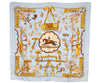 Authentic HERMES Carre 90 Scarf "Copeaux" Silk Light Blue Box 3692I