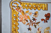 Authentic HERMES Carre 90 Scarf "Copeaux" Silk Light Blue Box 3692I