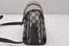 Authentic GUCCI Sherry Line Shoulder Cross Bag GG PVC Leather Navy Blue 3694I