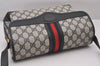Authentic GUCCI Sherry Line Shoulder Cross Bag GG PVC Leather Navy Blue 3694I