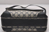 Authentic GUCCI Sherry Line Shoulder Cross Bag GG PVC Leather Navy Blue 3694I