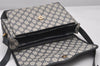 Authentic GUCCI Sherry Line Shoulder Cross Bag GG PVC Leather Navy Blue 3694I