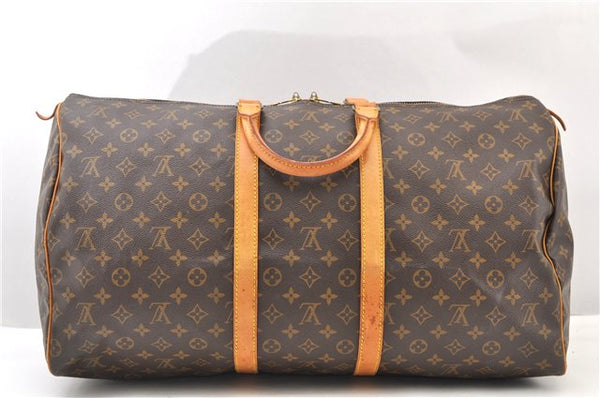 Authentic Louis Vuitton Monogram Keepall 55 Travel Boston Bag M41424 LV 3695F