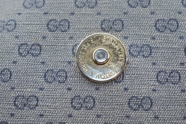 Authentic GUCCI Micro GG PVC Leather Shoulder Cross Body Bag Navy Blue 3696I