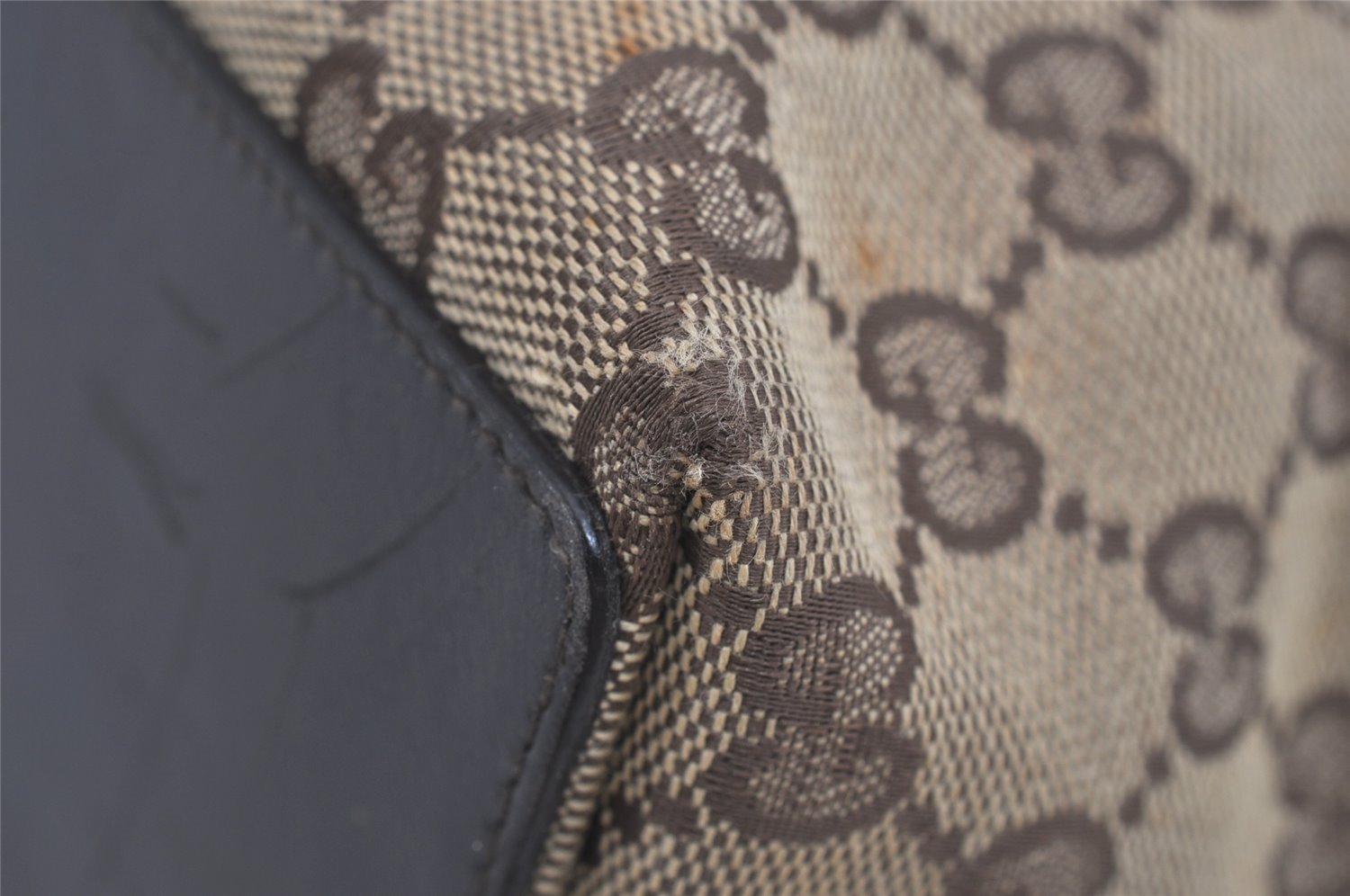 Authentic GUCCI Vintage Shoulder Tote Bag GG Canvas Leather 0021098 Brown 3697I