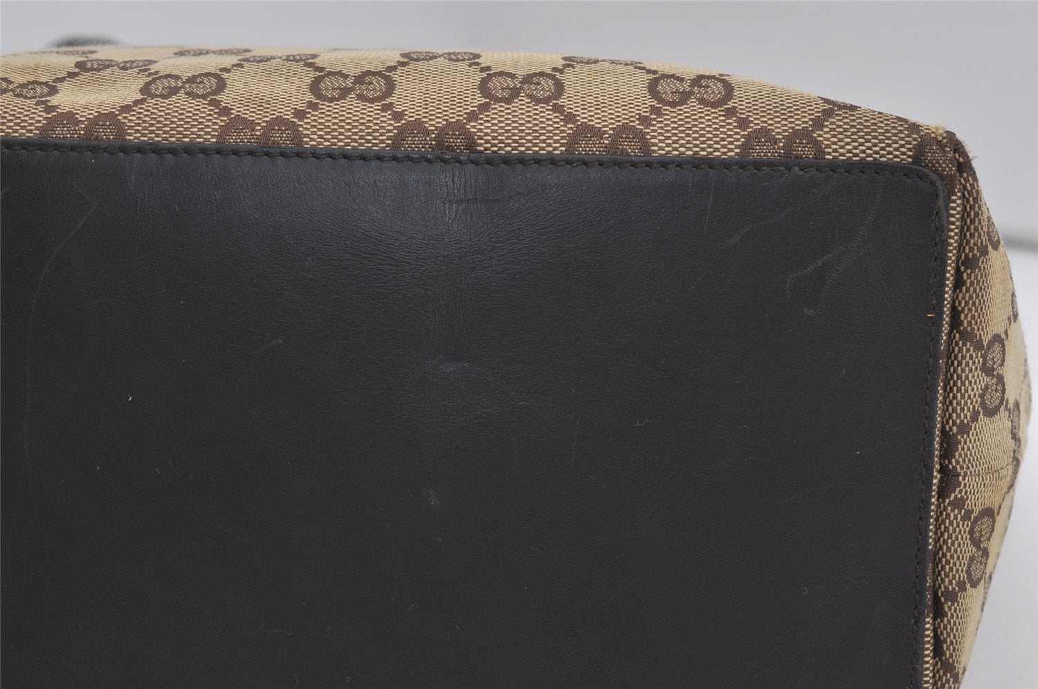 Authentic GUCCI Vintage Shoulder Tote Bag GG Canvas Leather 0021098 Brown 3697I