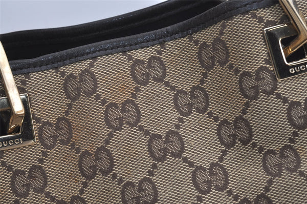 Authentic GUCCI Vintage Shoulder Tote Bag GG Canvas Leather 0021098 Brown 3697I