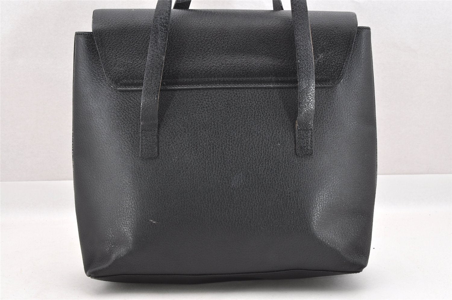 Authentic GUCCI Vintage Shoulder Tote Bag Purse Leather Black 3698I