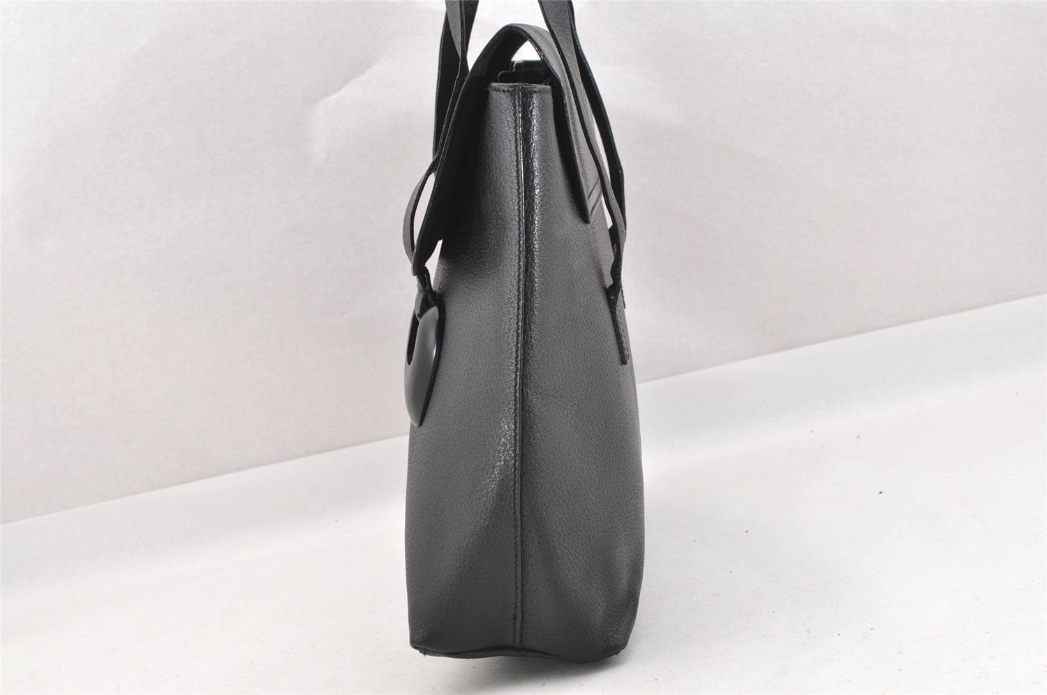 Authentic GUCCI Vintage Shoulder Tote Bag Purse Leather Black 3698I