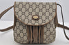 Authentic GUCCI GG Plus Shoulder Cross Body Bag PVC Leather Brown Junk 3699I