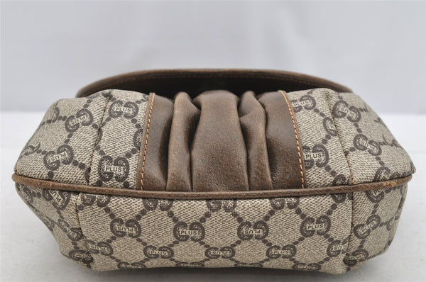 Authentic GUCCI GG Plus Shoulder Cross Body Bag PVC Leather Brown Junk 3699I