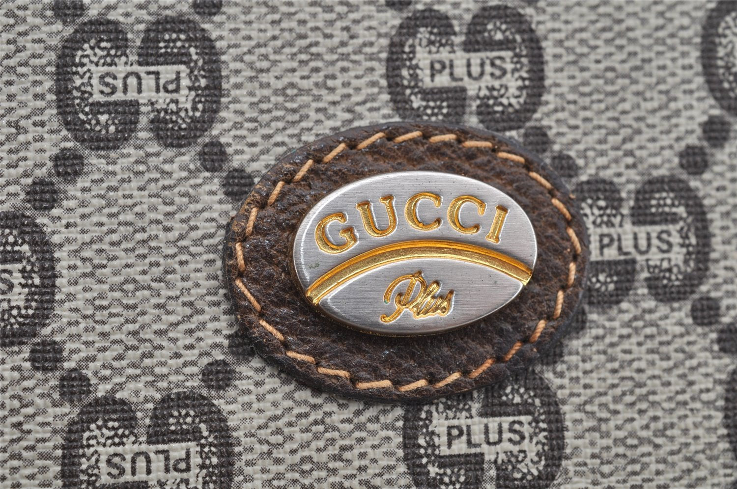 Authentic GUCCI GG Plus Shoulder Cross Body Bag PVC Leather Brown Junk 3699I