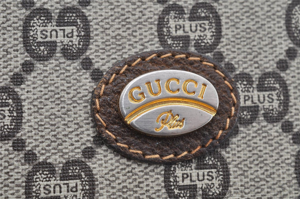 Authentic GUCCI GG Plus Shoulder Cross Body Bag PVC Leather Brown Junk 3699I