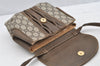 Authentic GUCCI GG Plus Shoulder Cross Body Bag PVC Leather Brown Junk 3699I