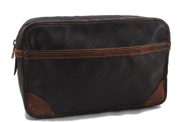 Authentic LOUIS VUITTON Monogram Compiegne 28 Clutch Hand Bag M51845 LV 3701B