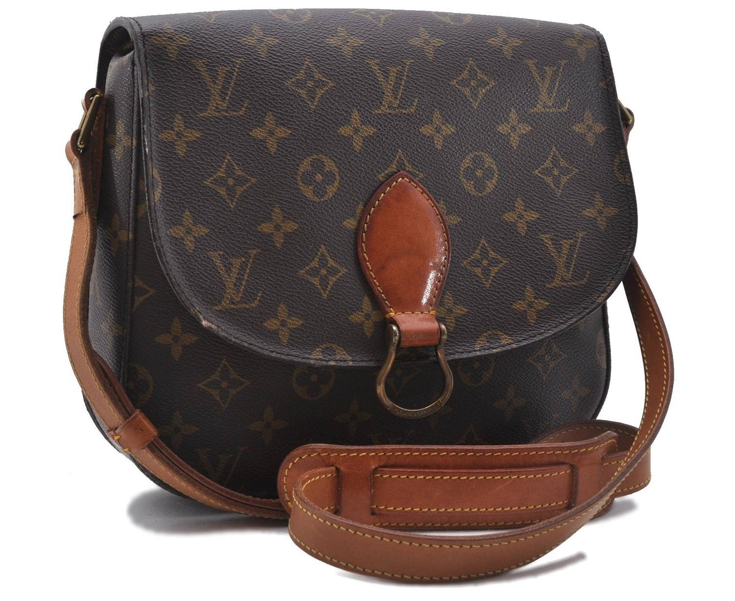 Auth Louis Vuitton Monogram Saint Cloud GM Shoulder Cross Bag M51242 LV 3704D