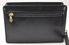 Authentic BALLY Vintage Leather Clutch Hand Bag Purse Black 3708I