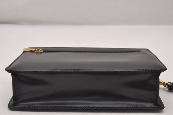 Authentic BALLY Vintage Leather Clutch Hand Bag Purse Black 3708I