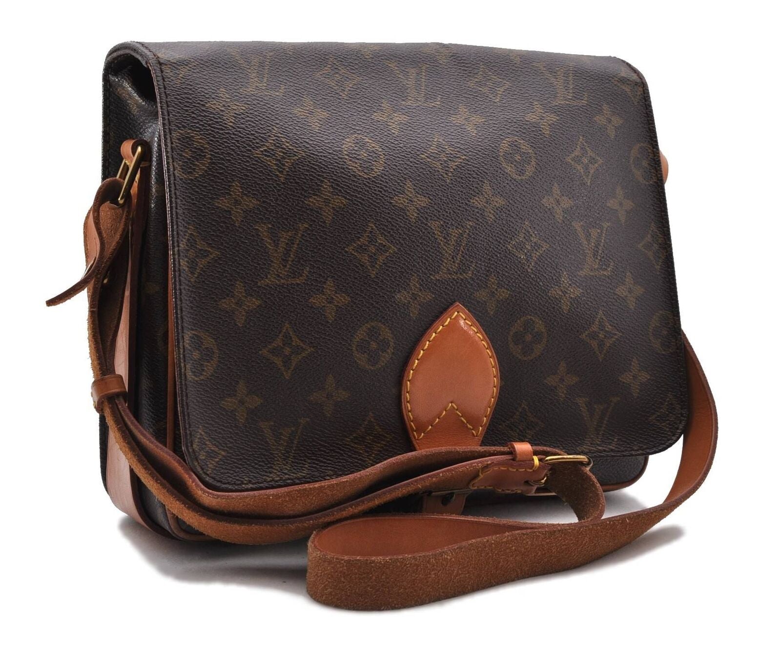 Auth LOUIS VUITTON Monogram Cartouchiere GM Shoulder Cross Bag M51252 LV 3710B