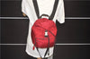 Authentic PRADA Nylon Leather Backpack Red 3710D