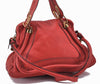 Authentic Chloe Paraty 2Way Shoulder Hand Bag Leather Red 3714F