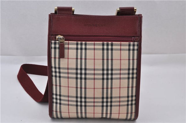 Authentic BURBERRY Nova Check Canvas Leather Shoulder Cross Bag Beige 3715F