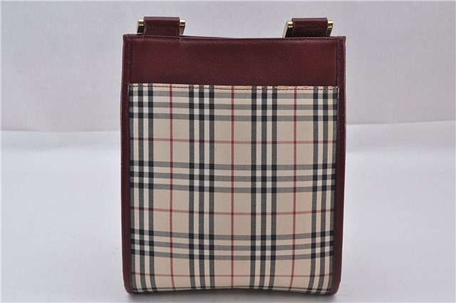 Authentic BURBERRY Nova Check Canvas Leather Shoulder Cross Bag Beige 3715F