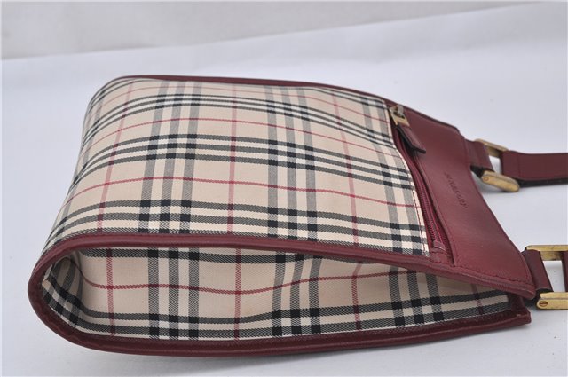Authentic BURBERRY Nova Check Canvas Leather Shoulder Cross Bag Beige 3715F