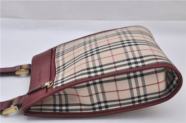 Authentic BURBERRY Nova Check Canvas Leather Shoulder Cross Bag Beige 3715F
