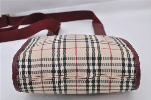 Authentic BURBERRY Nova Check Canvas Leather Shoulder Cross Bag Beige 3715F