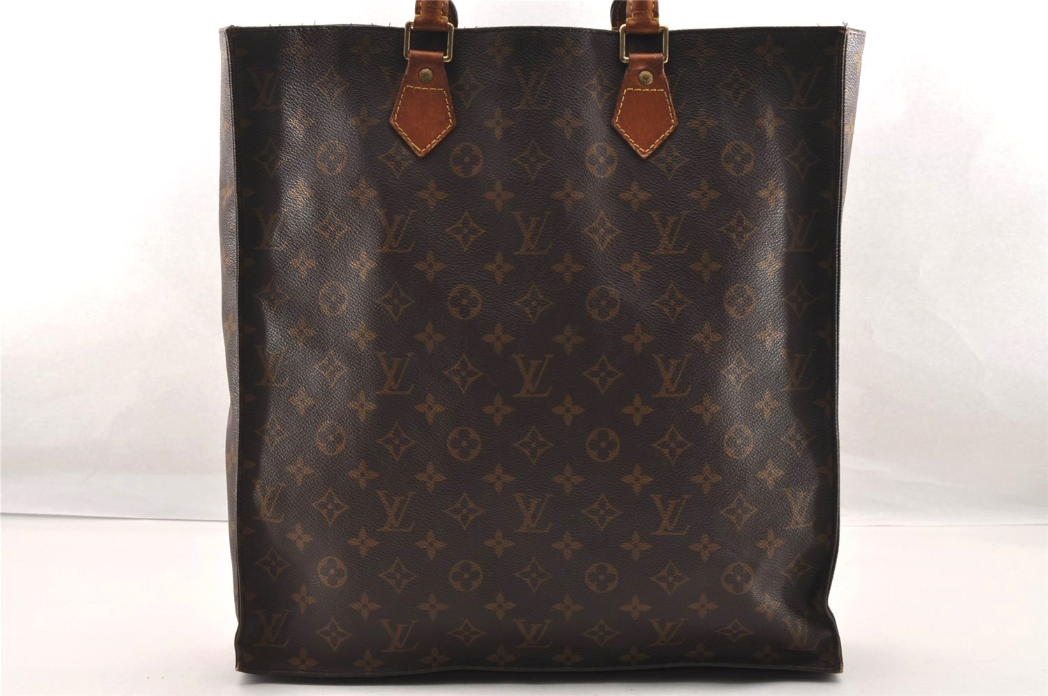 Authentic Louis Vuitton Monogram Sac Plat Hand Tote Bag M51140 LV 3716I