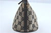 Authentic GUCCI Hand Bag Pouch Purse GG Canvas Leather 0391103 Navy Blue 3717C