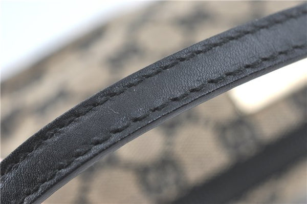 Authentic GUCCI Hand Bag Pouch Purse GG Canvas Leather 0391103 Navy Blue 3717C