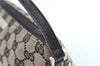 Authentic GUCCI Hand Bag Pouch Purse GG Canvas Leather 0391103 Navy Blue 3717C