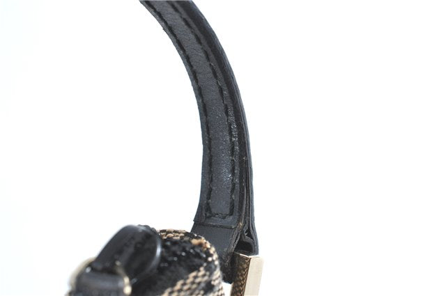 Authentic GUCCI Hand Bag Pouch Purse GG Canvas Leather 0391103 Navy Blue 3717C