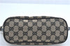 Authentic GUCCI Hand Bag Pouch Purse GG Canvas Leather 0391103 Navy Blue 3717C