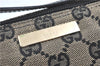 Authentic GUCCI Hand Bag Pouch Purse GG Canvas Leather 0391103 Navy Blue 3717C