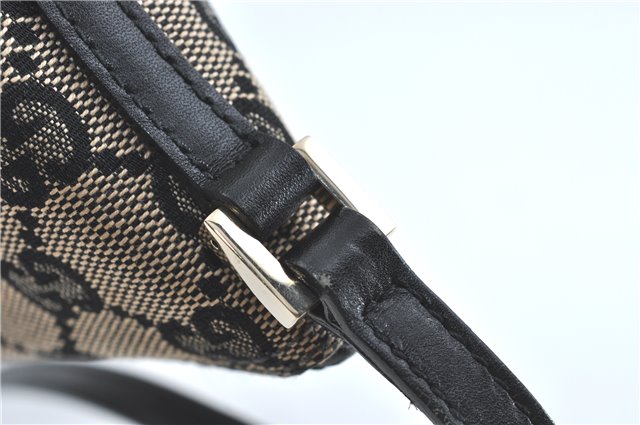 Authentic GUCCI Hand Bag Pouch Purse GG Canvas Leather 0391103 Navy Blue 3717C